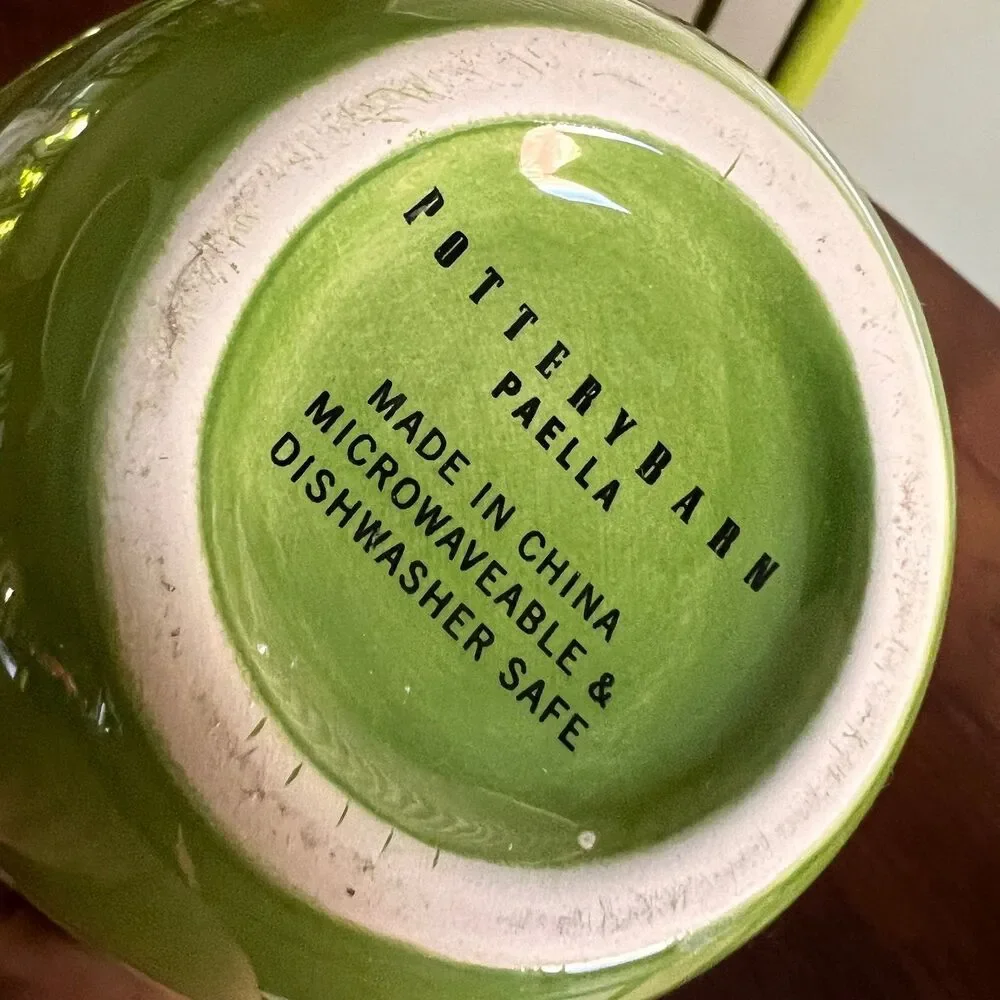 POTTERY BARN *Paella* Mini Baking Crock Ramekin With Handles & Lid Green
